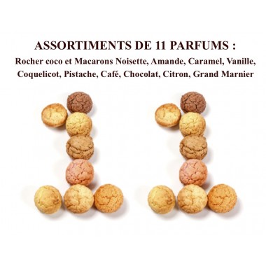 Rochers Coco & Macarons 10 parfums Coffret 18 pièces